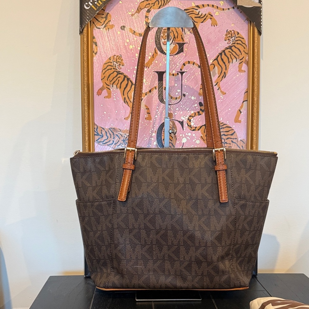 Michael Kors Dark Brown Signature Tote - Picture 3 of 13